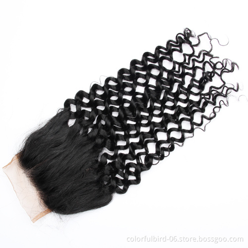 Wholesale Cheap hair Water Wave 4*4 Lace Closure Unprocessed Peruvian Virgin Human Hair Closure 4*4 lace